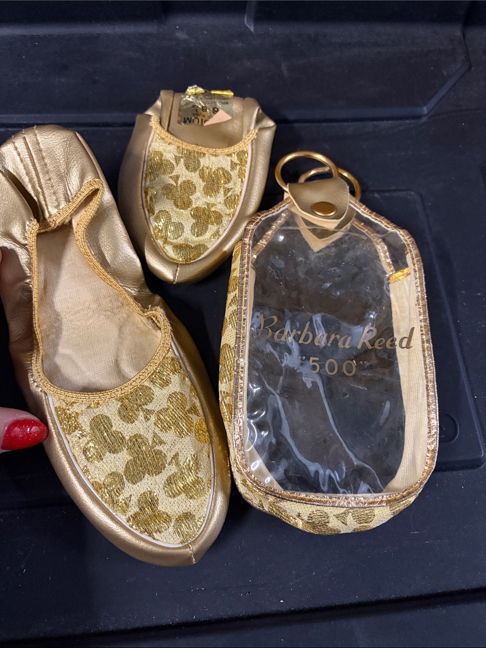 Vintage Gold Metallic travel Slip-On Ballet Flats size 6